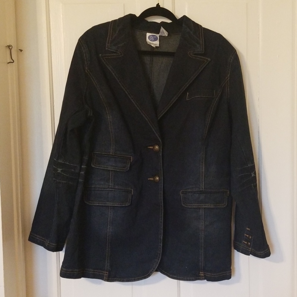 Women's dark denim jacket blazer